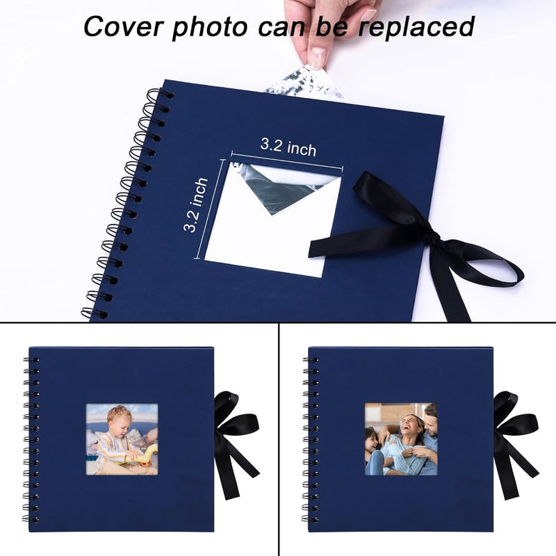 DIY Fotoalbum mit Seidenband – 40 Seiten für Fotos, Geschenk für Paare