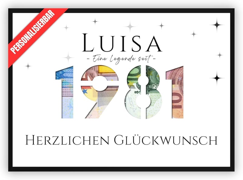 Personalisierbares Geldgeschenk zum 44. Geburtstag für Alle