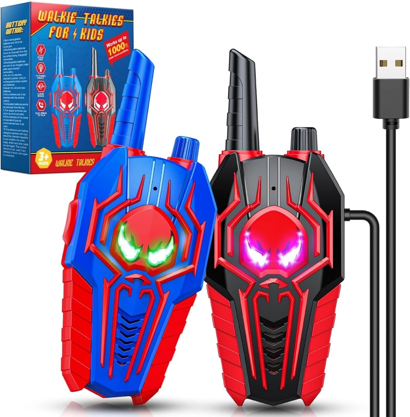 Aufladbares Walkie Talkie für Kinder 3-10 Jahre – Spider Spielzeug