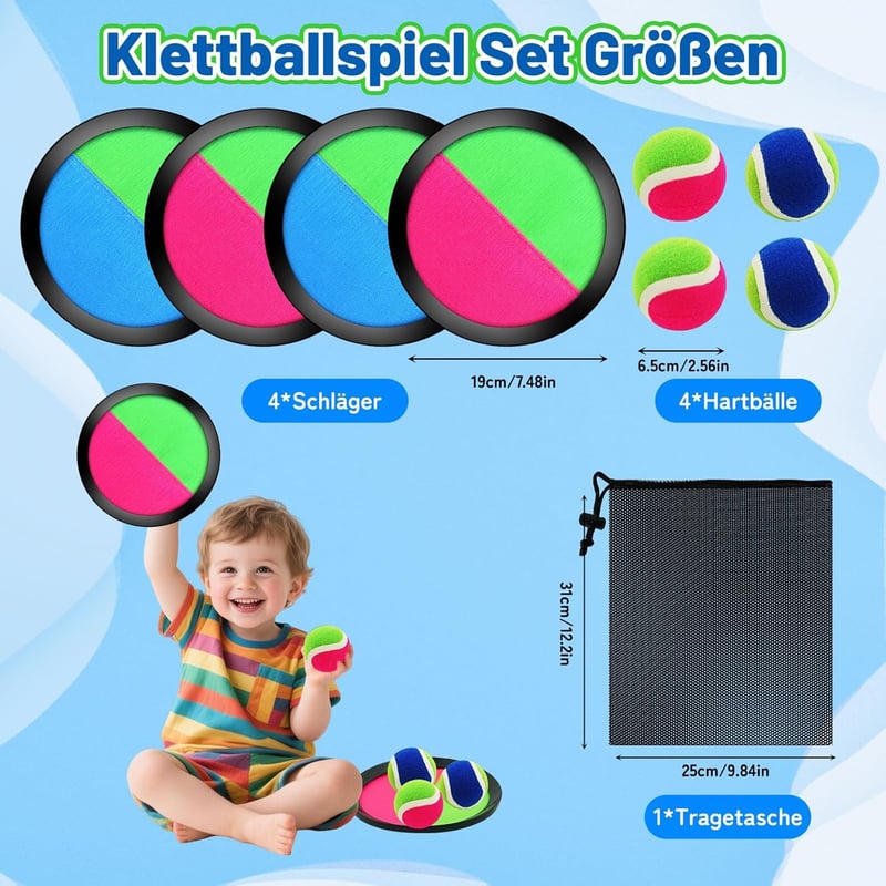 Klettballspiel Set für Kinder ab 3 Jahren – Outdoor Fangspiel
