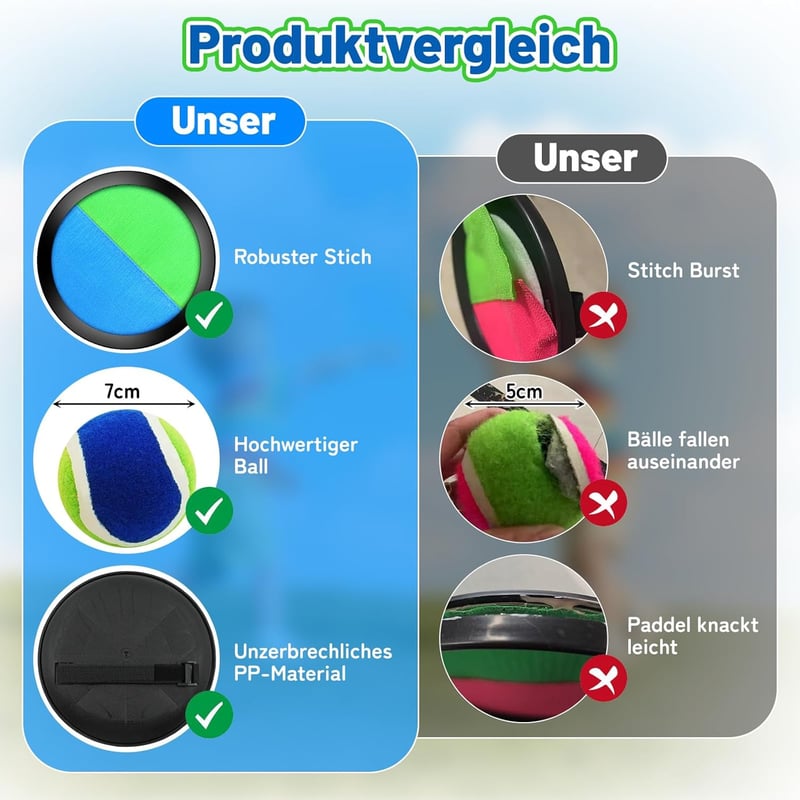 Klettballspiel Set für Kinder ab 3 Jahren – Outdoor Fangspiel