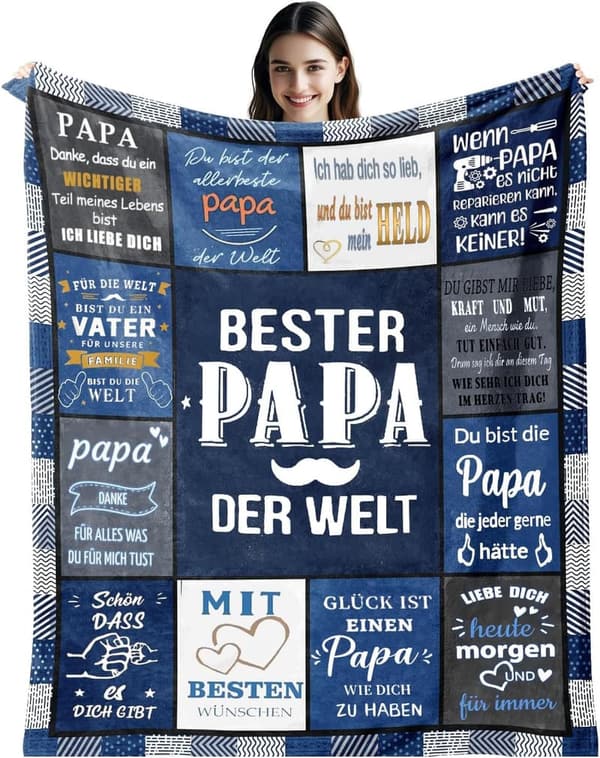 Personalisierte Flanell-Schlafdecke für Papa – Ideales Vatertagsgeschenk