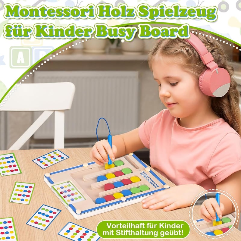 Motorikspielzeug aus Holz für Kinder ab 3 Jahren – Activity Board für Jungen und Mädchen