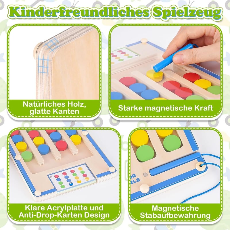 Motorikspielzeug aus Holz für Kinder ab 3 Jahren – Activity Board für Jungen und Mädchen