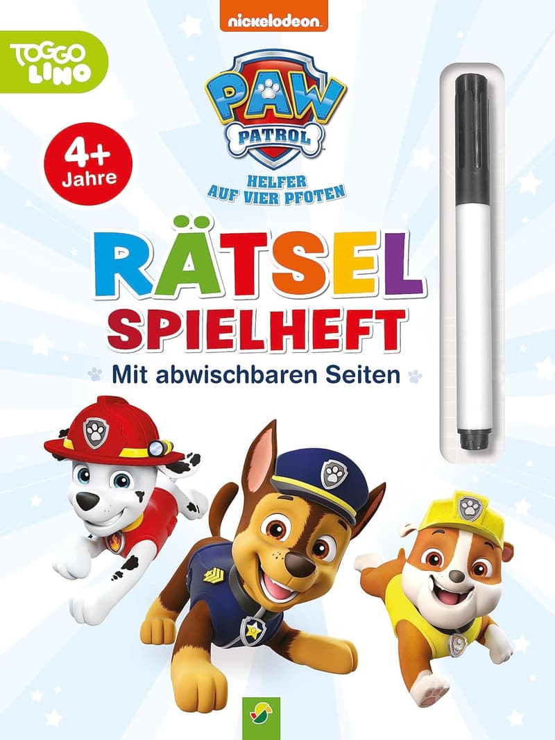 PAW Patrol Rätselspielheft für Kinder ab 4 Jahren – abwischbar mit Stift