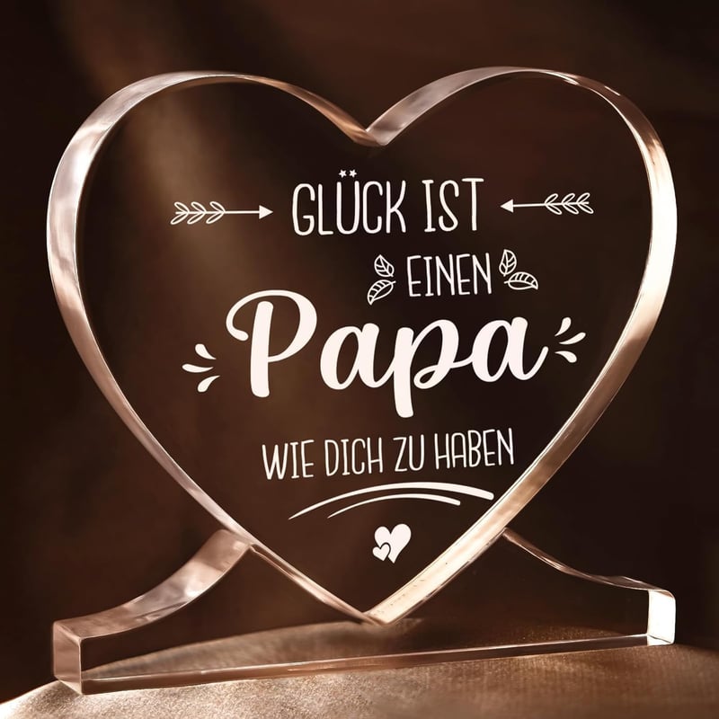 Personalisierte Herz-Acryl-Dekoration für Papa zum Vatertag