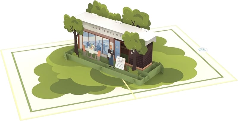 3D Pop-Up Karte Restaurant – Gutschein für eine Essenseinladung