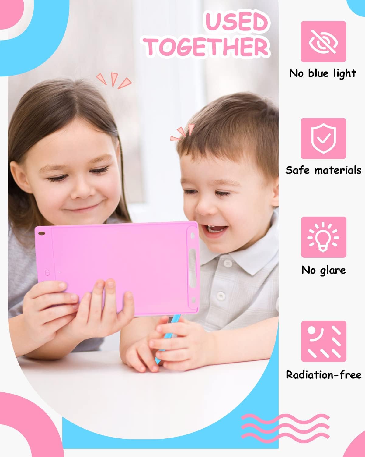 Zaubertafel 8,5 Zoll für Kinder – 2 Stück, rosa Geburtstagsgeschenk
