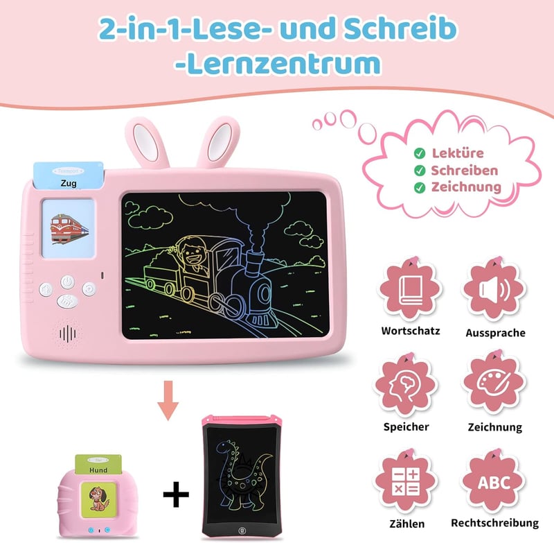 Sprechende Flash-Karten für Kinder 1-6 Jahre - 388 Wörter Montessori-Spielzeug