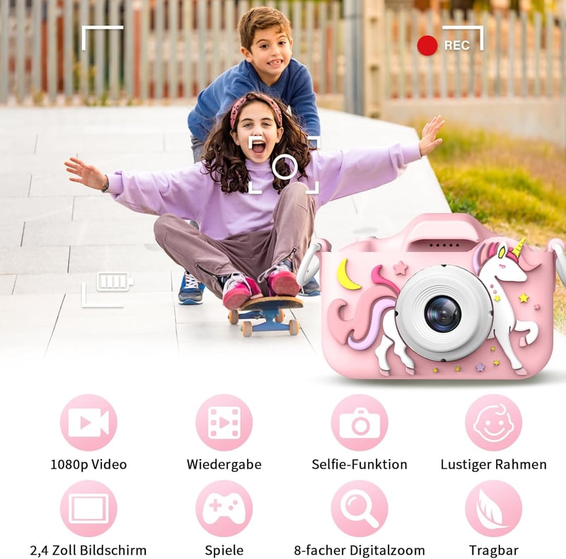 1080p HD Digitalkamera für Kinder (3-8 Jahre) - Tragbares Spielzeuggeschenk