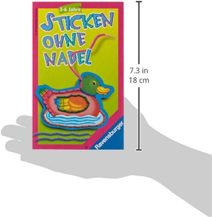 Ravensburger Sticken ohne Nadel - Kompaktes Mitbringspiel für Kinder ab 3 Jahren