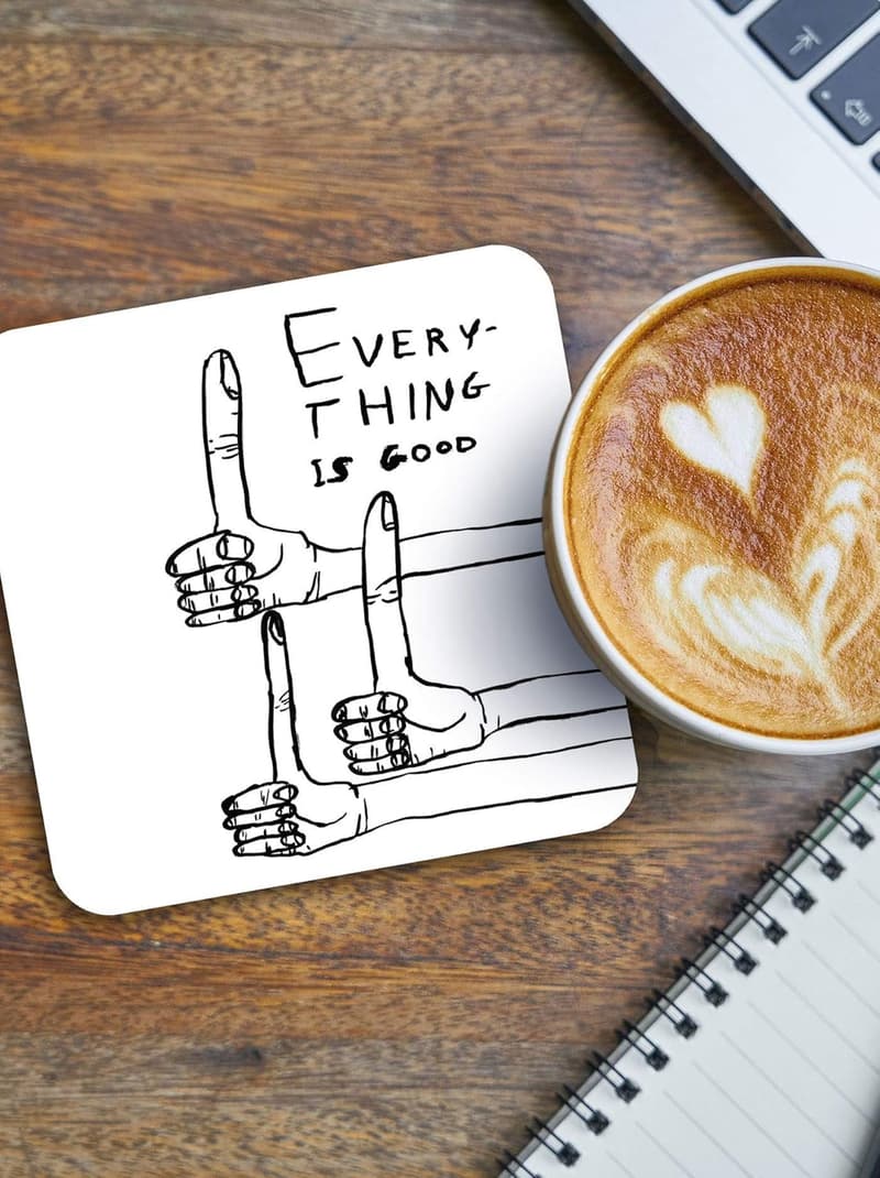David Shrigley 'Everything is Good' lustiger Getränkeuntersetzer