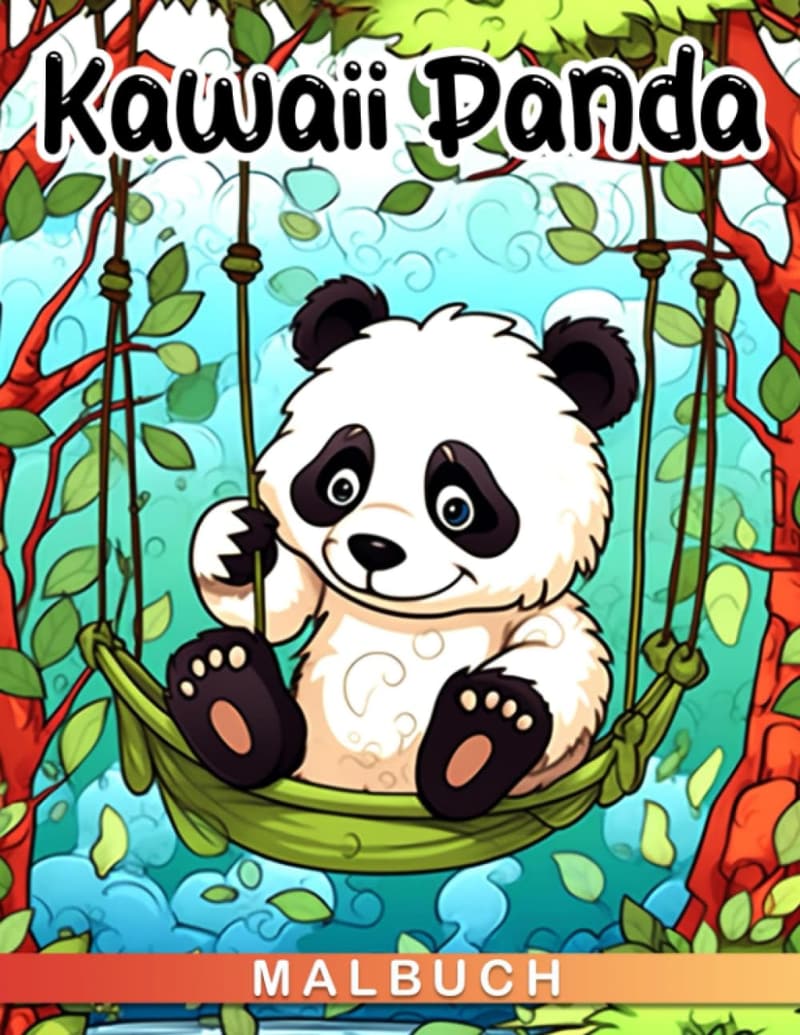 Kawaii Panda Malbuch mit 30 niedlichen Ausmalbildern für Entspannung