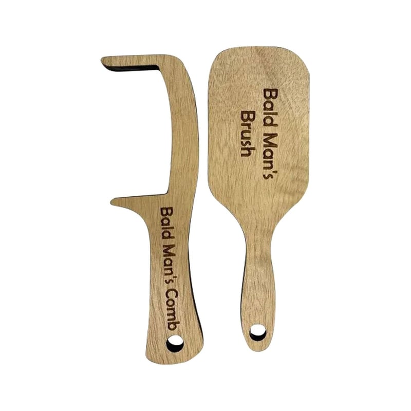 Lustiger Geschenkkamm für glatzköpfige Männer, Geschenkset Braun