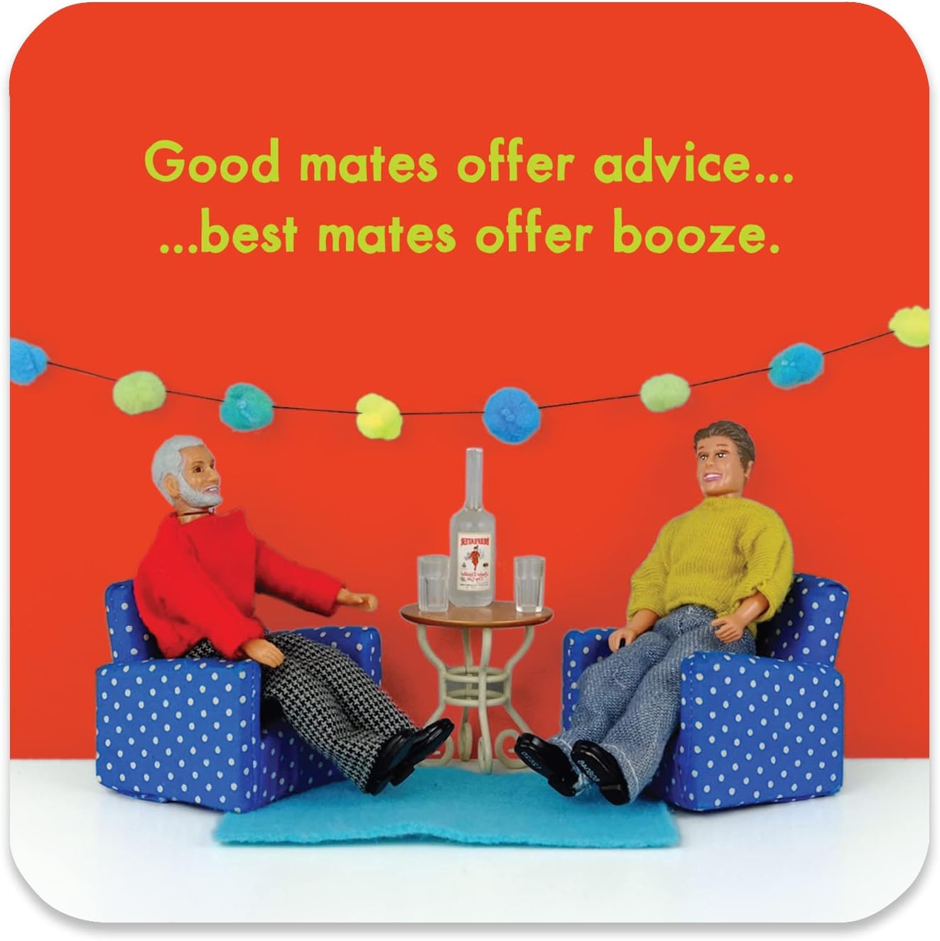 Untersetzer für Geburtstage – Best Mates Booze Geschenk für Männer