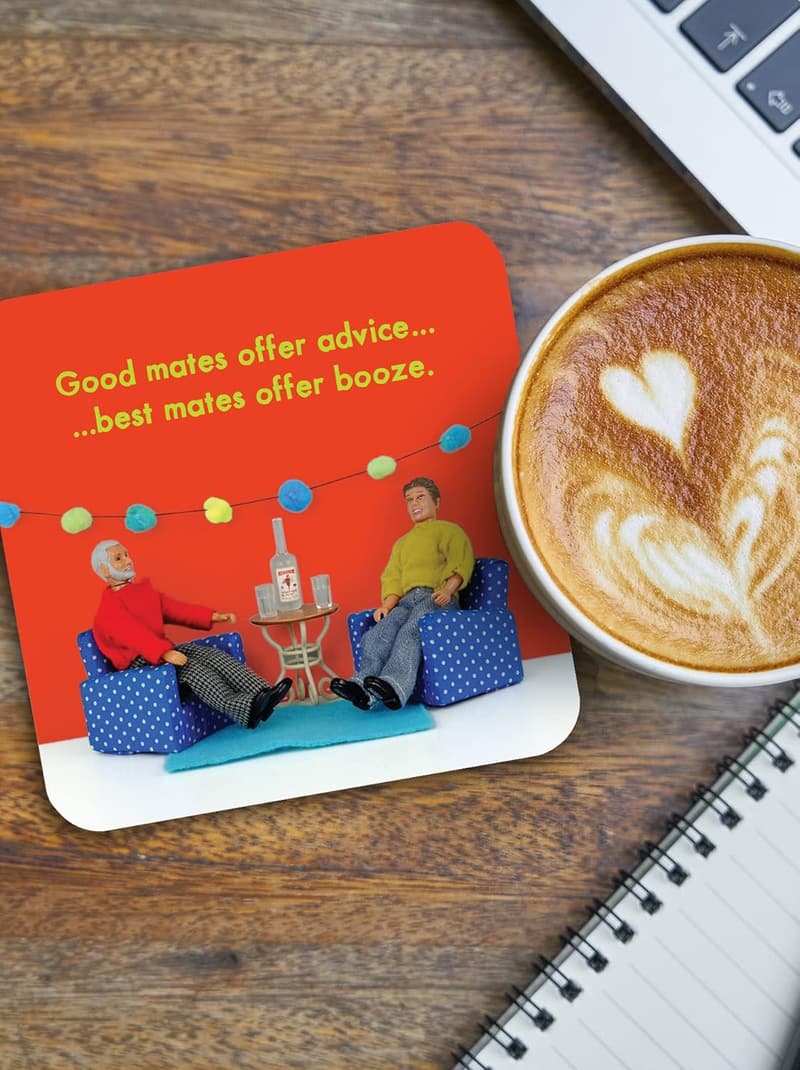 Untersetzer für Geburtstage – Best Mates Booze Geschenk für Männer
