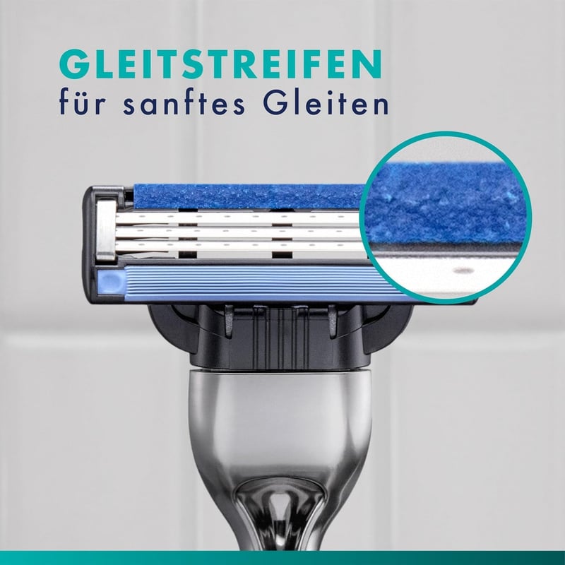 Gillette Mach3 Rasierer für Männer mit 6 Ersatzklingen und Gleitstreifen