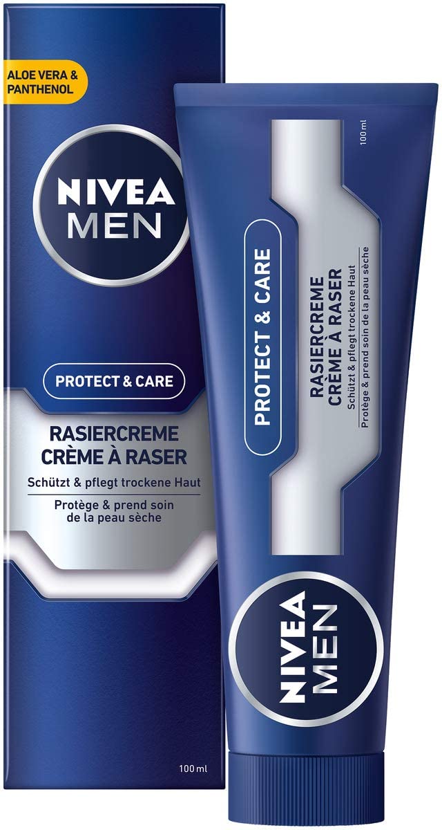 NIVEA MEN Protect & Care Rasiercreme für sanfte Rasur, 100 ml
