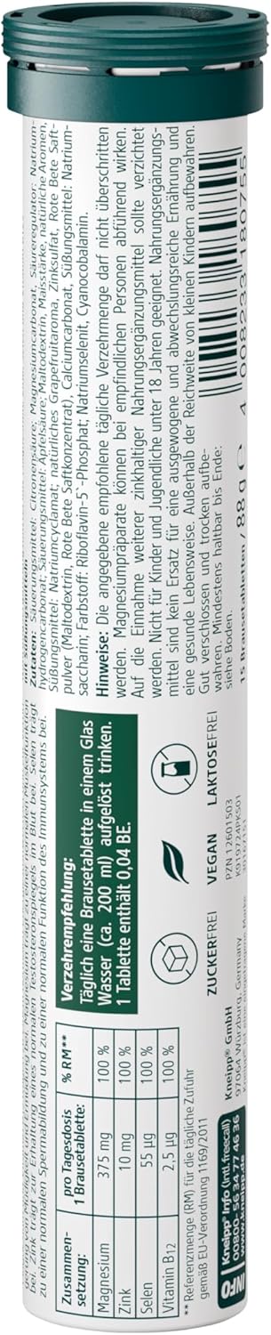 Kneipp Männer Mineralstoffe - 15 Tabletten für Vitalität
