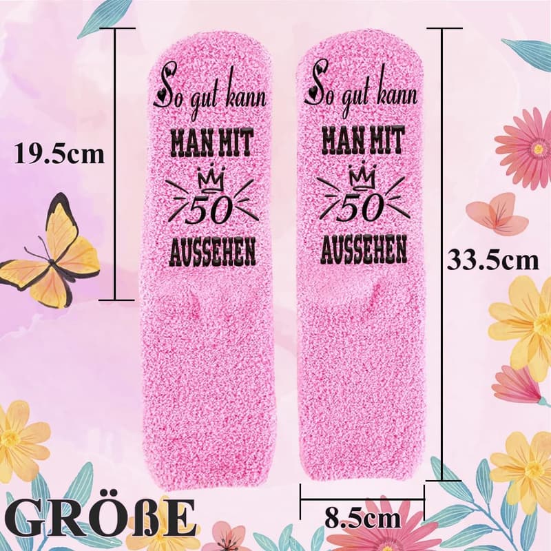 Kuschelsocken für Frauen, Anti-Rutsch, Geburtstag Geschenke 39-42