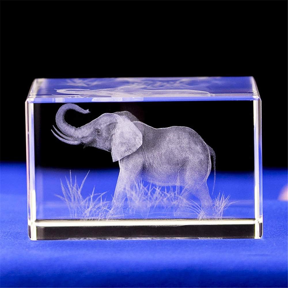 3D-Lasergravierte Kristall-Elefantenfigur zur Dekoration für Männer