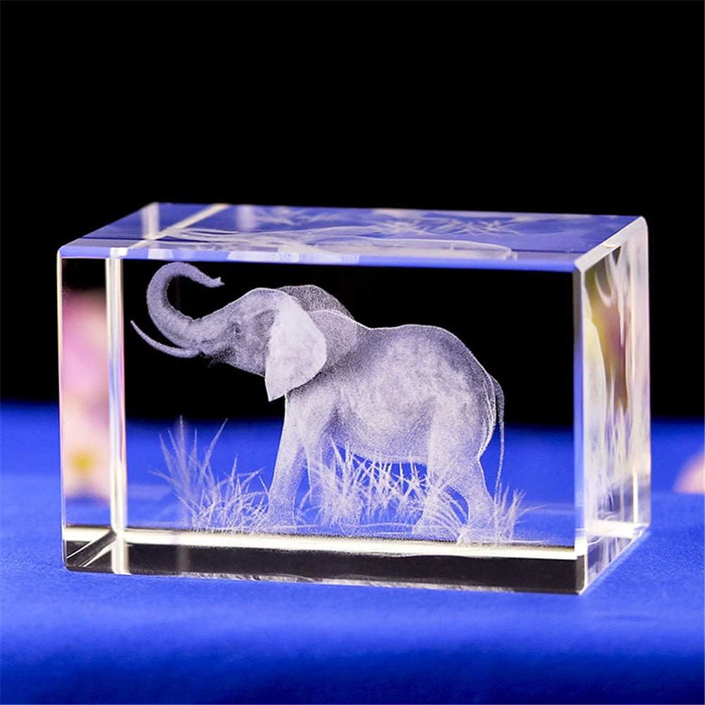 3D-Lasergravierte Kristall-Elefantenfigur zur Dekoration für Männer