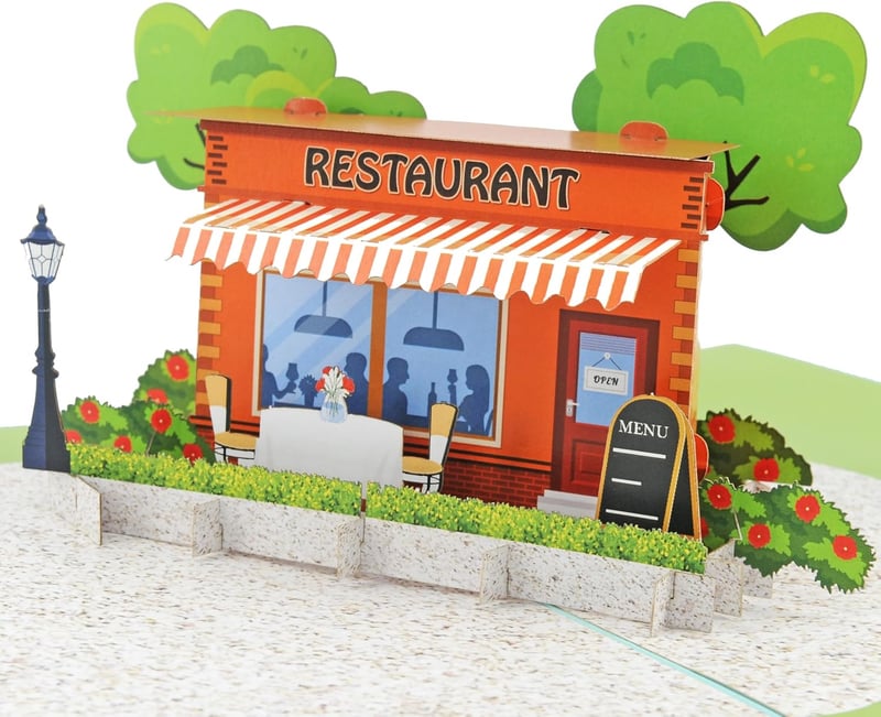 Einladungskarte Pop Up® 3D - Restaurantbesuch, Gutschein oder Geldgeschenk