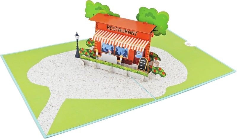 Einladungskarte Pop Up® 3D - Restaurantbesuch, Gutschein oder Geldgeschenk