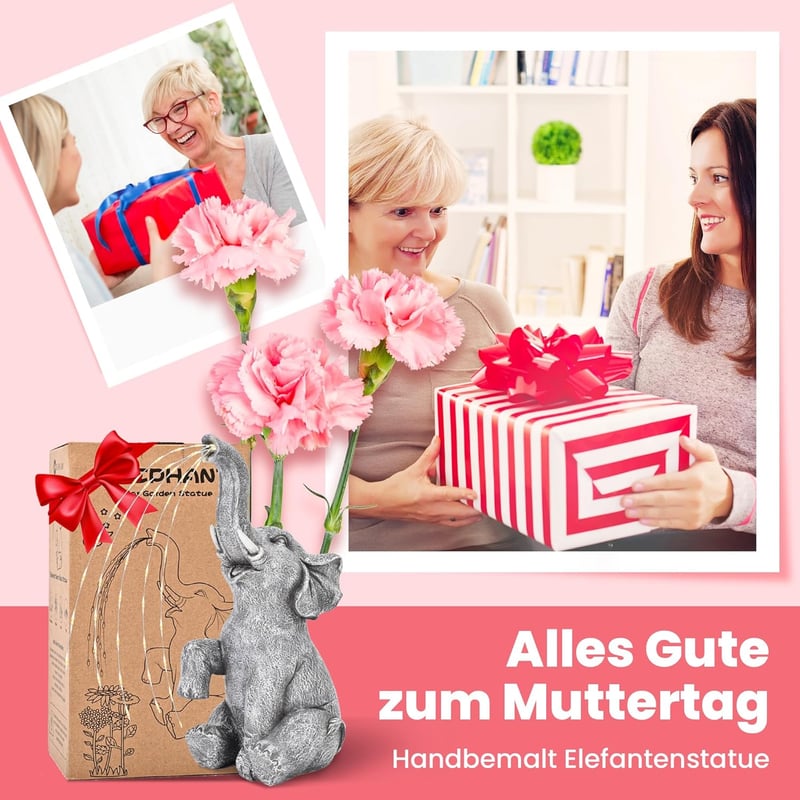 Muttertagsgeschenk: Elefantenstatue für Gartendekoration