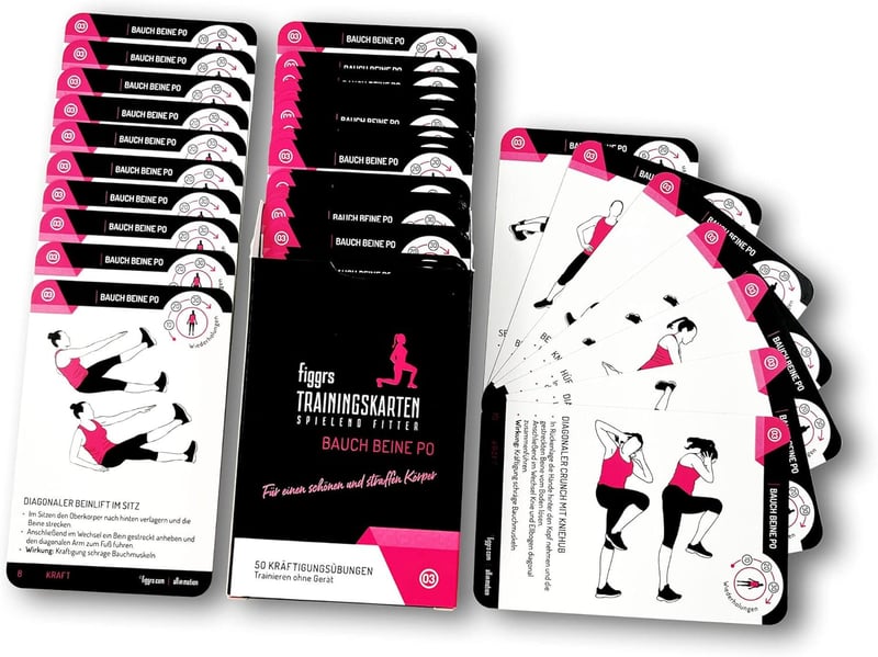 57 Trainingskarten für Bauch-Beine-Po – Bodyshaping ohne Geräte