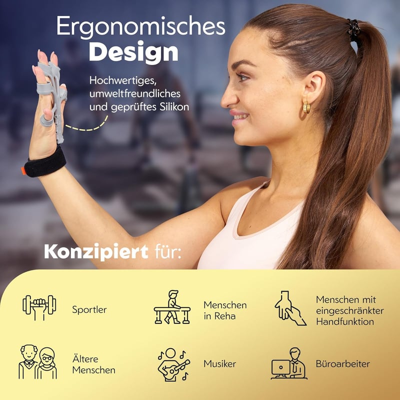 VITALLEO Handtrainer Set - 8 Widerstandsstufen für Griffkraft und Rehabilitation