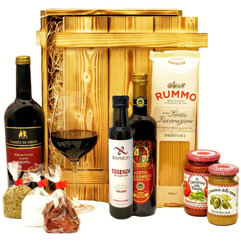 Geschenkkorb „Florenz“ mit Wein & italienischen Spezialitäten für Paare