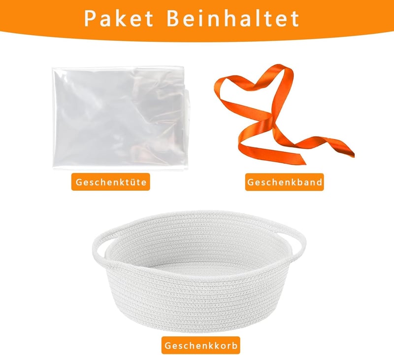 Leer geflochtener Geschenkkorb für Babyparty, Geburtstag, Hochzeit