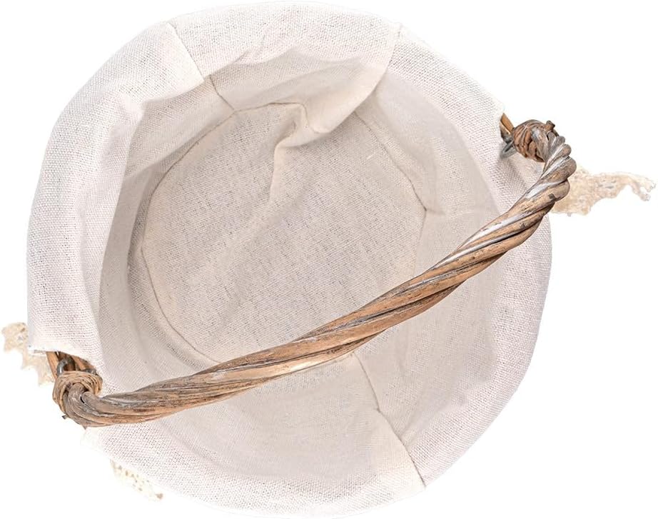 Weidenkorb mit Stoff für Deko und Geschenke - 2 Größen - Shabby Chic