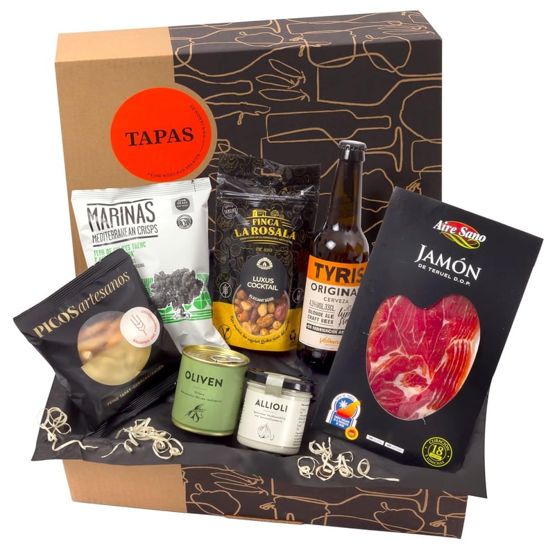 Geschenkkorb TAPAS mit Craft-Bier und Serrano-Schinken für Männer