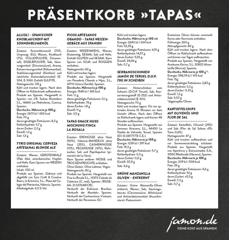 Geschenkkorb TAPAS mit Craft-Bier und Serrano-Schinken für Männer