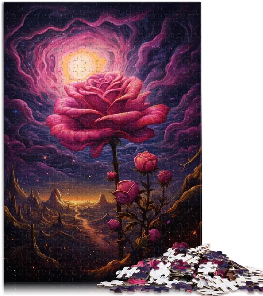 Rosa Blumen Puzzle für Erwachsene, 1000 Teile, 50 x 75 cm