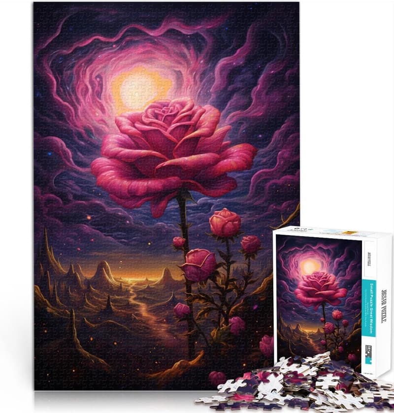 Rosa Blumen Puzzle für Erwachsene, 1000 Teile, 50 x 75 cm