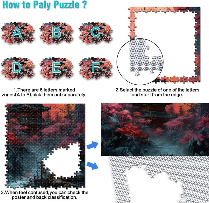 Japanischer Tempel Puzzle (1000 Teile) - Lernspielzeug für Teenager ab 14 Jahren