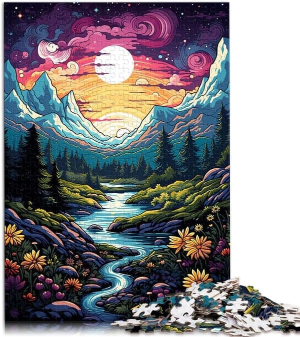 Wildblumen-Puzzle 1000 Teile für Erwachsene – Dekomprimierendes Spielzeug 50 x 75 cm