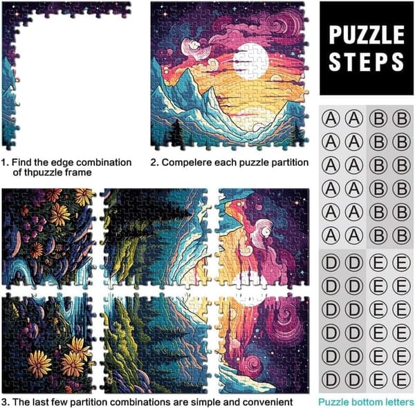 Wildblumen-Puzzle 1000 Teile für Erwachsene – Dekomprimierendes Spielzeug 50 x 75 cm