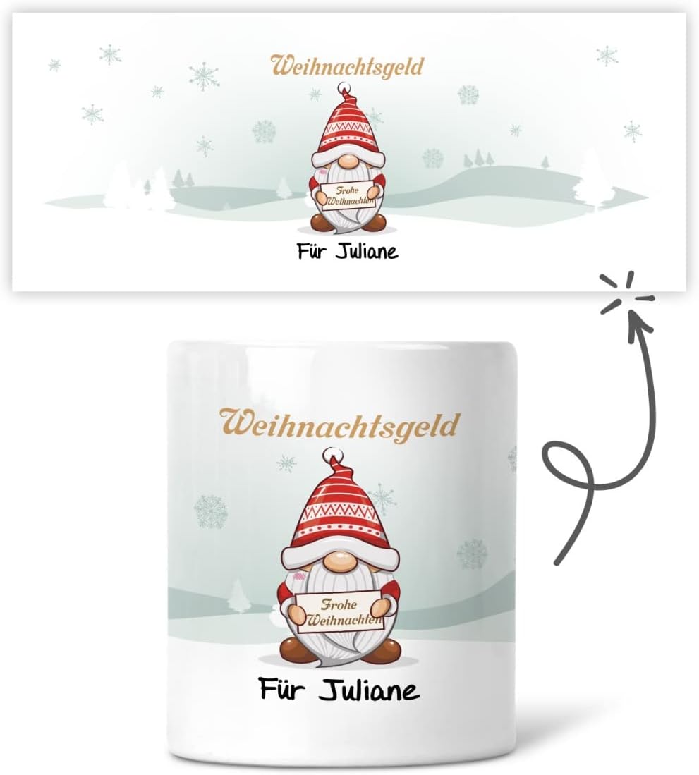 Personalisierte Spardose mit Gravur - Geschenk zu Weihnachten für Kinder