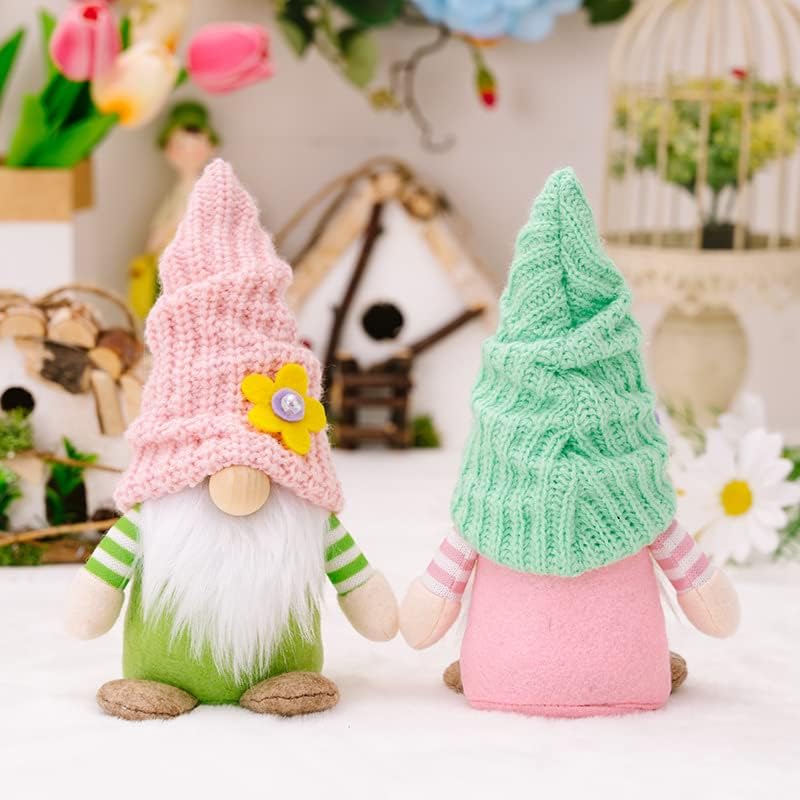 Frühlingswichtel Deko Figuren – 2er Set Plüschgeschenke für Mama