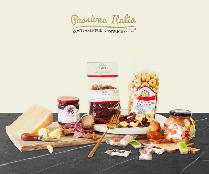 Delikatessen Geschenkkorb mit italienischen Spezialitäten