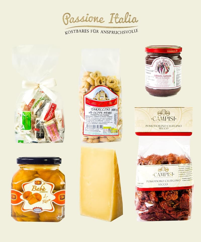 Delikatessen Geschenkkorb mit italienischen Spezialitäten