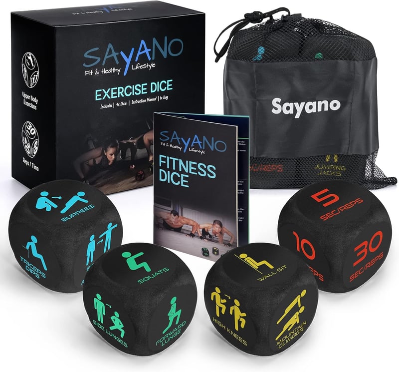 Sayano – 4 Fitnesswürfel für Home & Outdoor mit Tasche und Anleitung