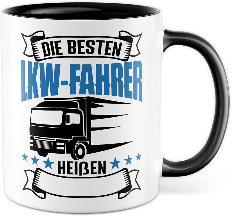 Personalisierbare Tasse für Lkw-Fahrer mit Wunschname, lustiges Geschenk