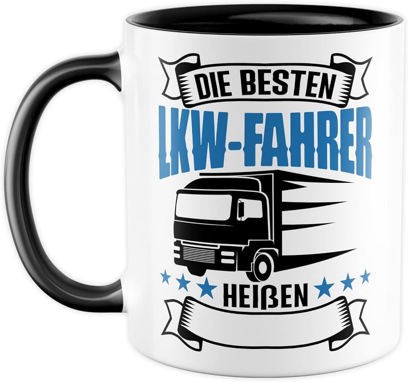 Personalisierbare Tasse für Lkw-Fahrer mit Wunschname, lustiges Geschenk