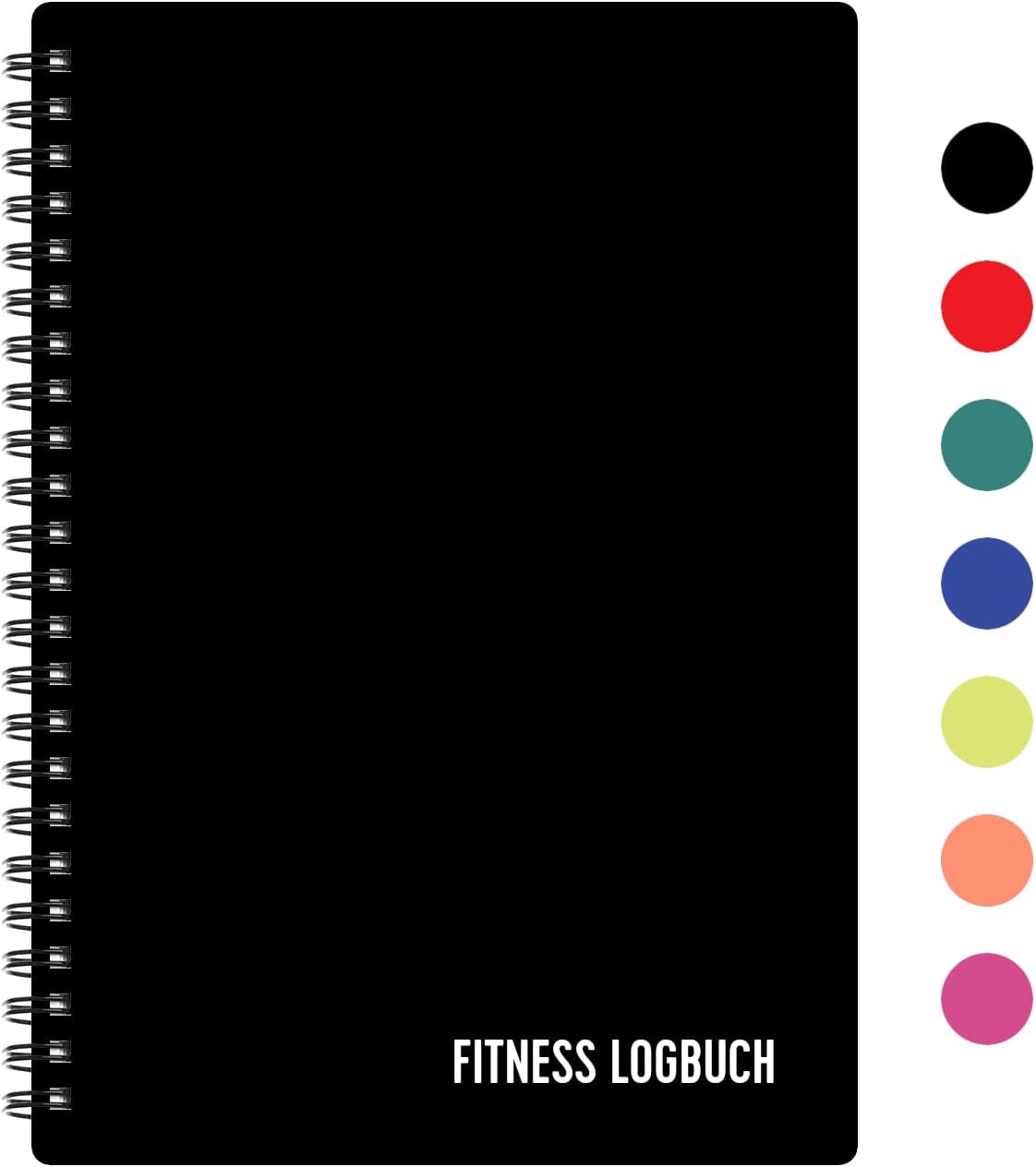 Aktuelles Fitness Logbuch A5 – Schwarz, starkes Papier, minimalistisches Design