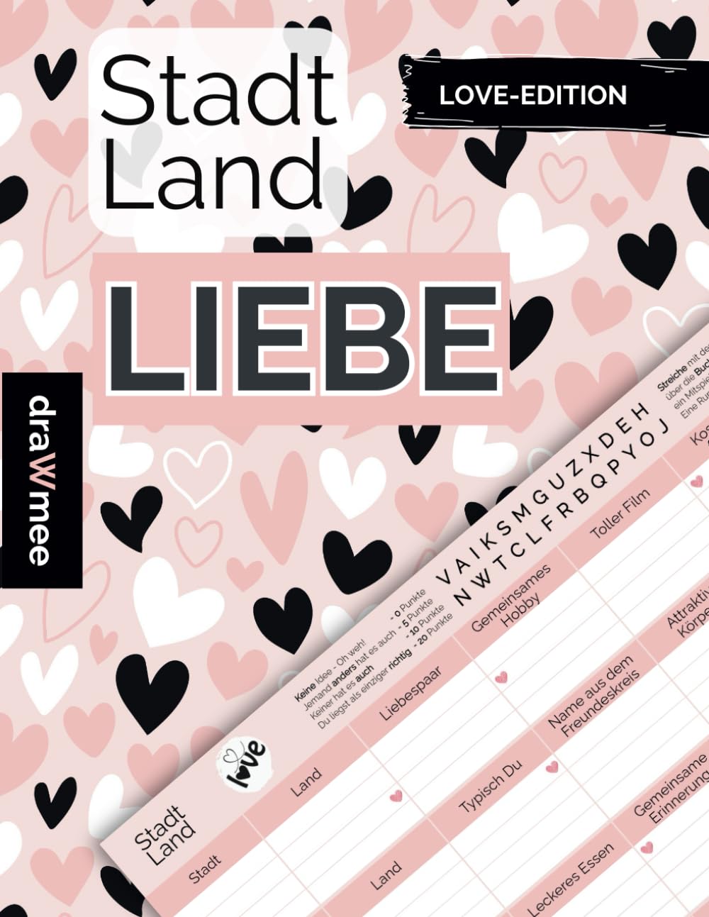Valentinstag: Stadt Land Liebe - Paarspiel Quiz für Paare, 35 Blatt A4